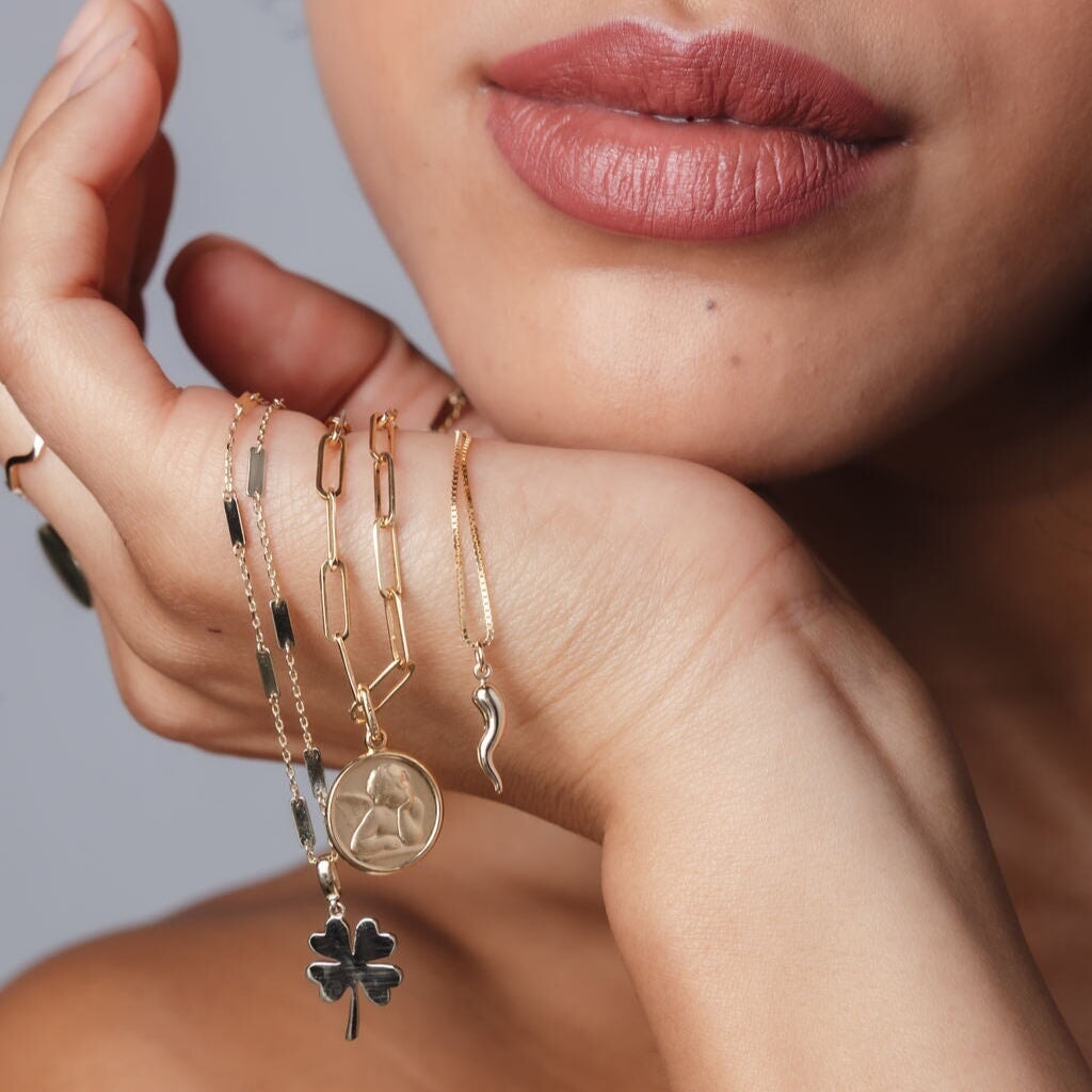 10k Lucky Angel Medallion Charm