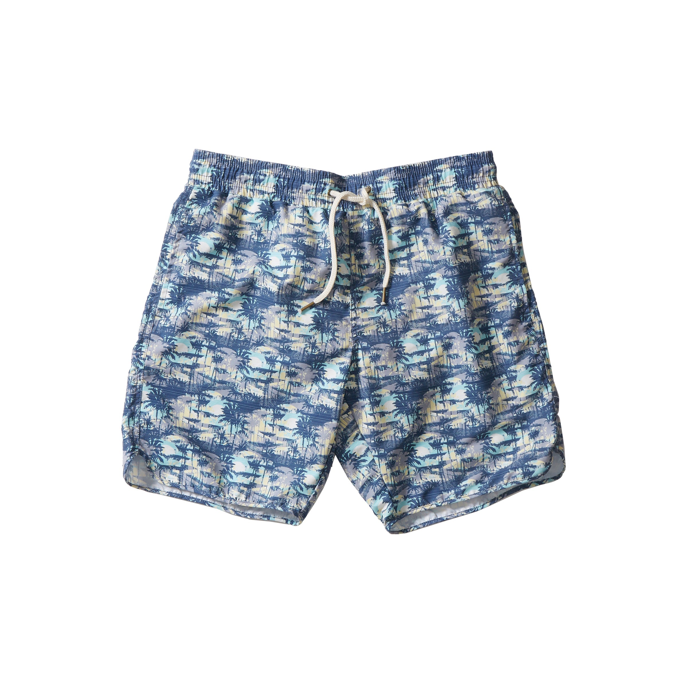Eco Swim Trunk 8" - Blue Carbon Palm