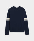 Arm Stripe Cashmere Sweatshirt in Navy