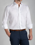 Wrinkle-Resistant Stretch Twill - White