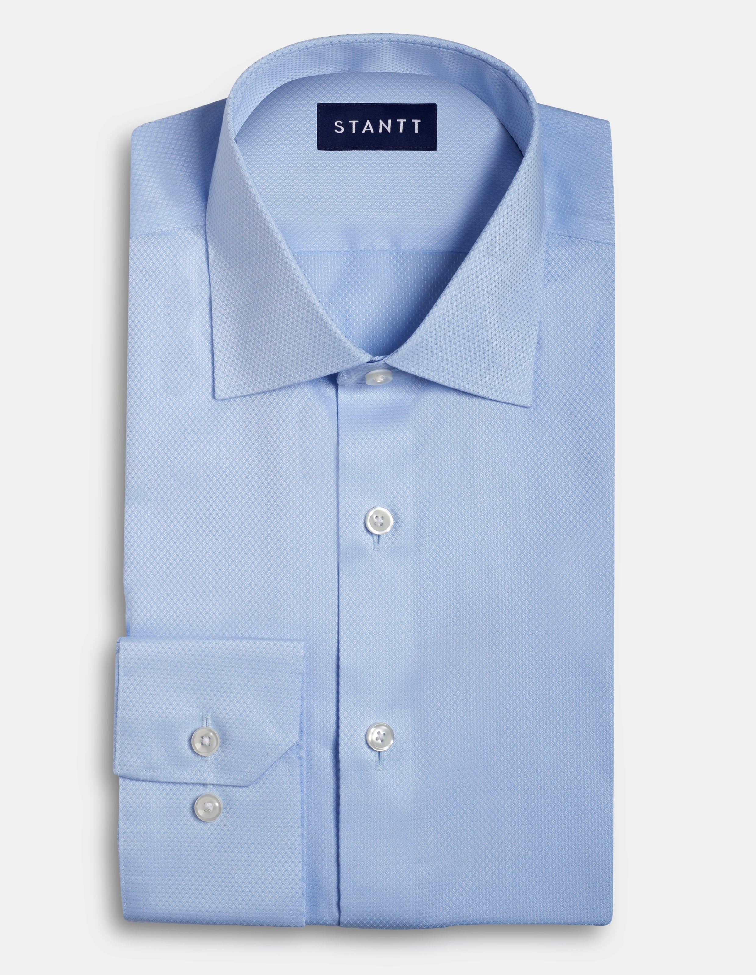 Wrinkle-Resistant Stretch Dobby - Sky Blue