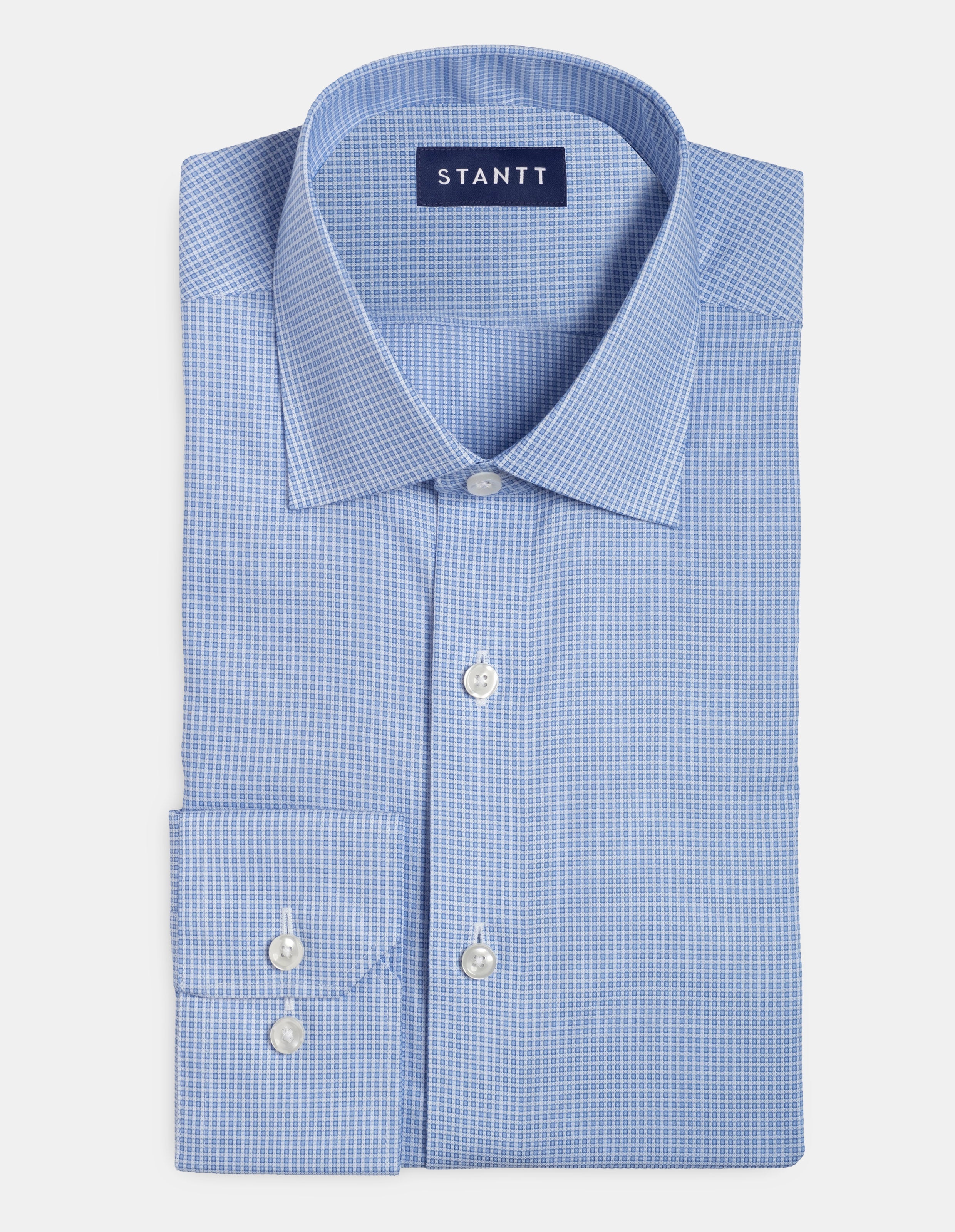 Wrinkle-Resistant Stretch Dobby - Tonal Blue Oval