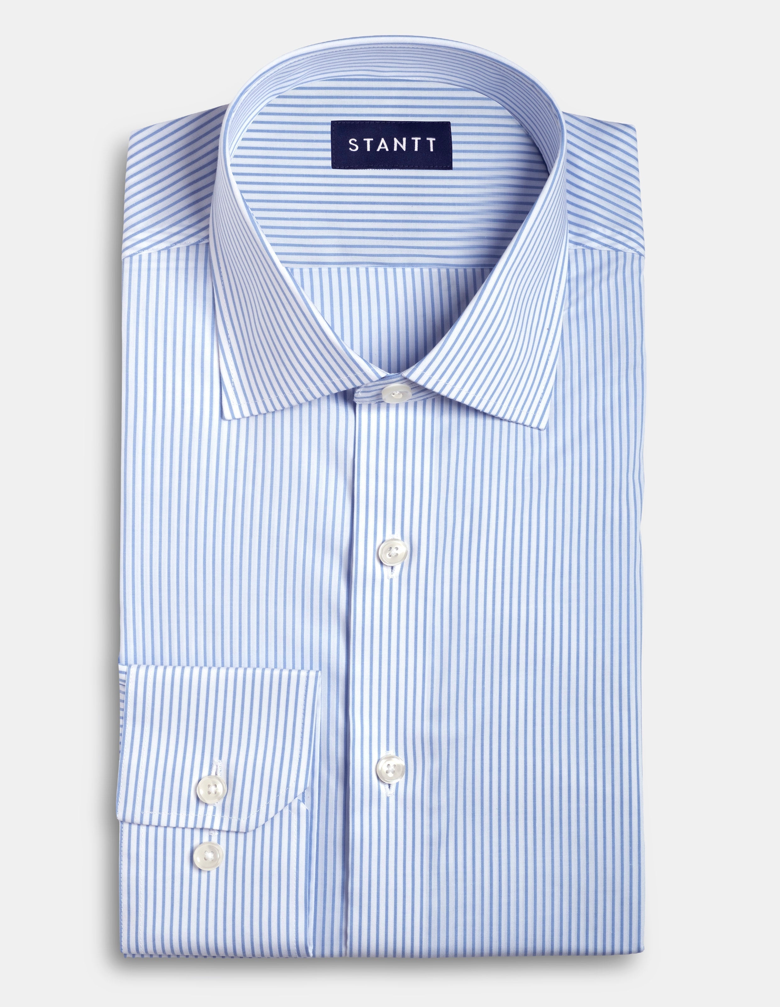 Wrinkle-Resistant Stretch Poplin - Classic Blue Bengal