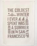 Mark Twain Coldest Winter Tea Towel