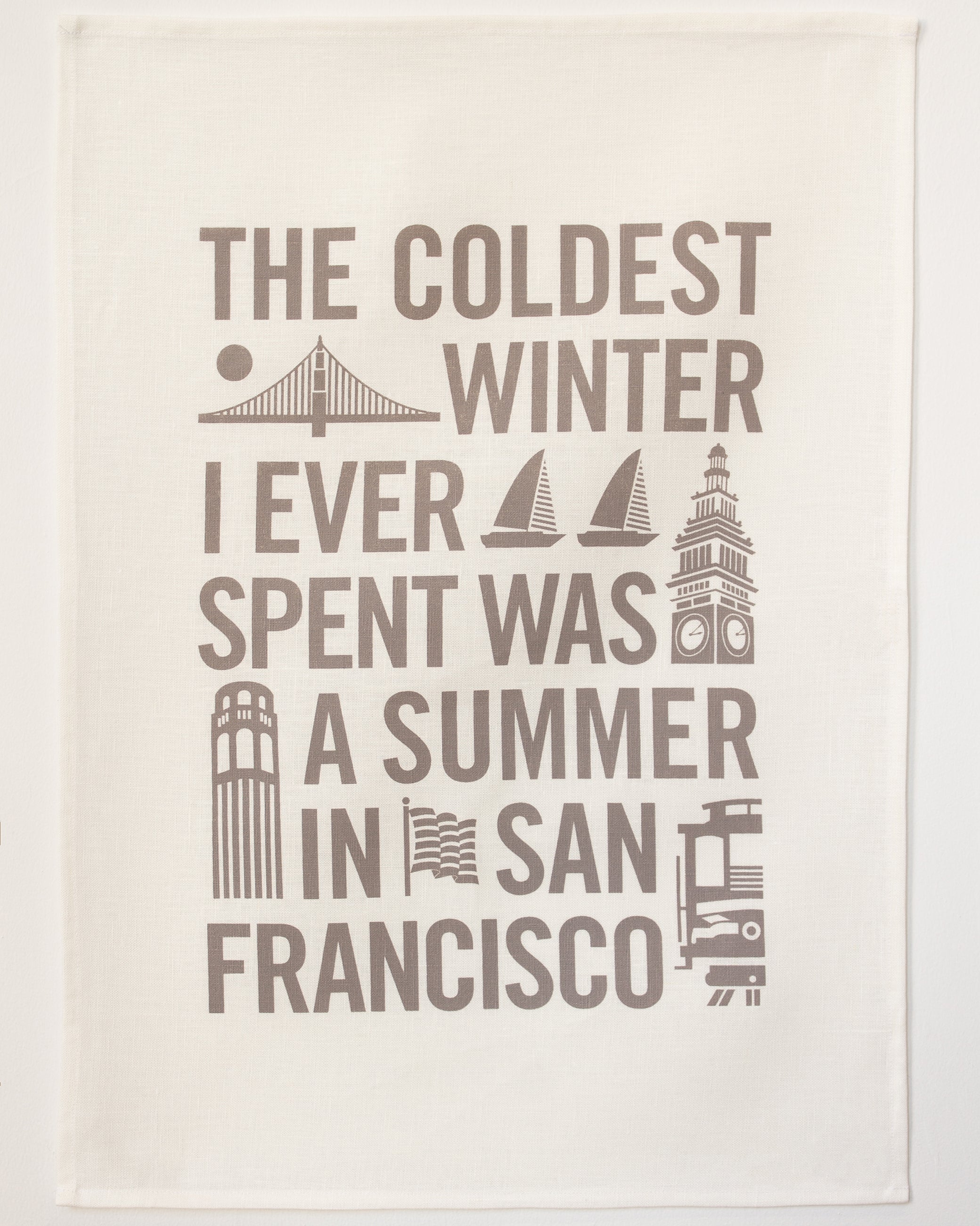 Mark Twain Coldest Winter Tea Towel