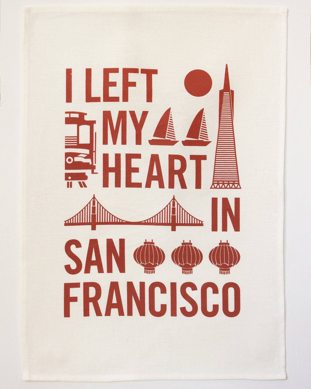I Left My Heart Tea Towel