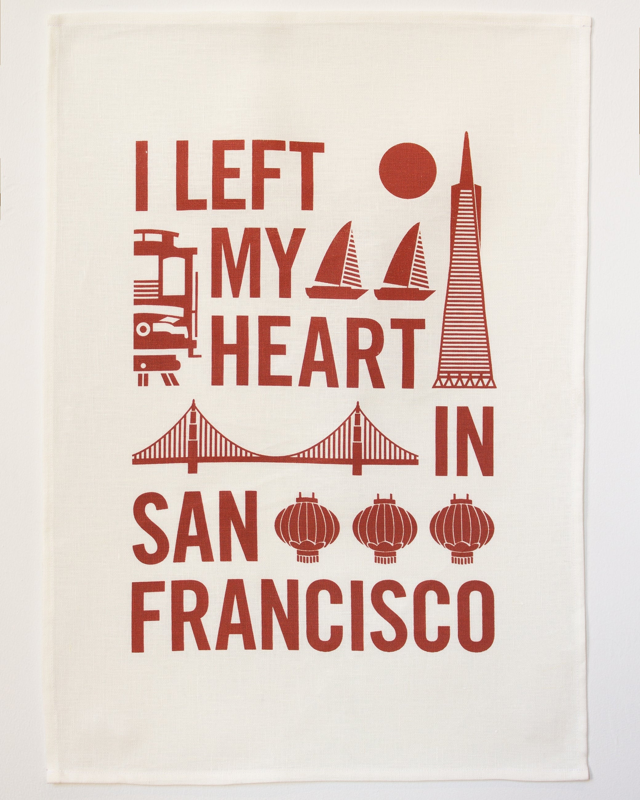 I Left My Heart Tea Towel