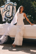 Shadows White Lace Fringe Maxi Dress