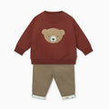Sherpa Bear Sweatshirt & Corduroy Trousers Outfit