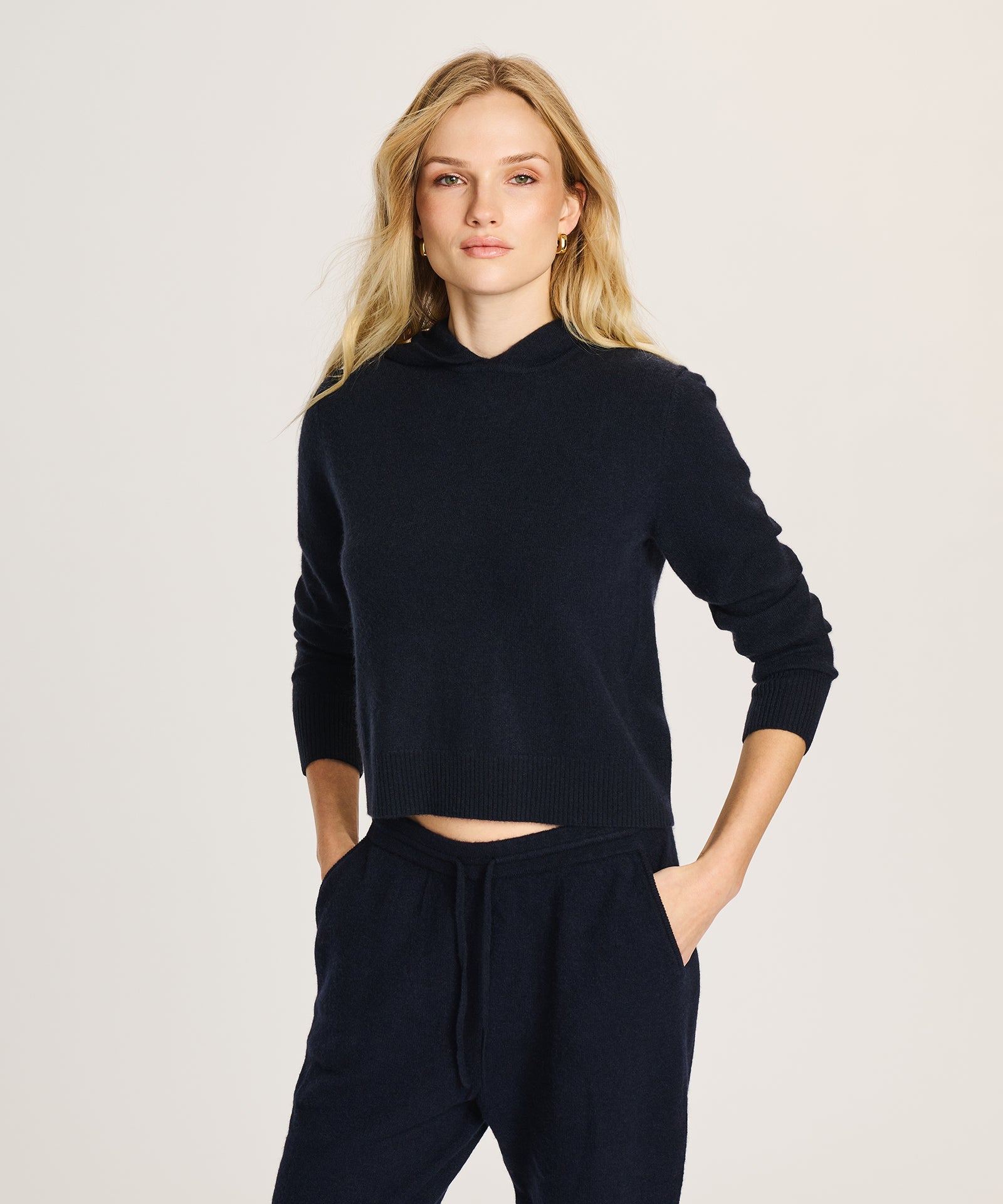 Signature Cashmere Cropped Hoodie