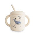 Mushie Silicone Straw Training Cup - Whales