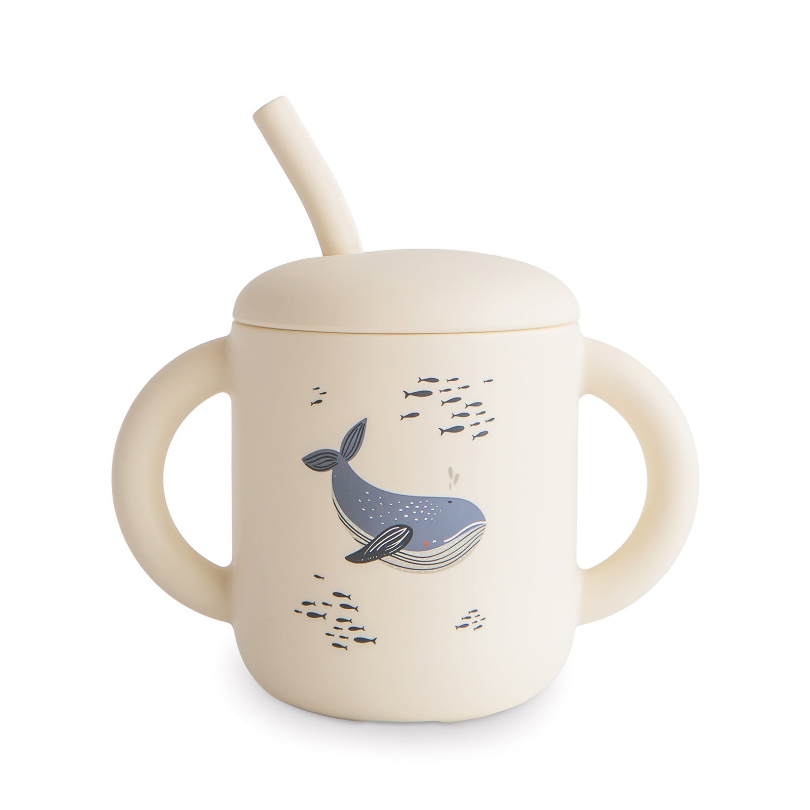 Mushie Silicone Straw Training Cup - Whales