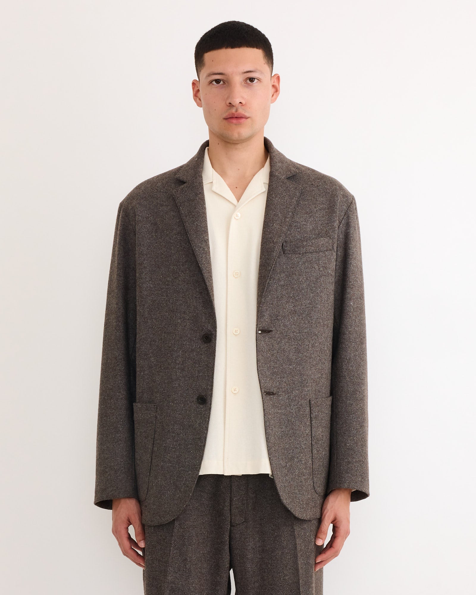 Blazer in Cashmere Wool Brown