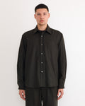 Davis Shirt in Cashmere Wool Dark Olive