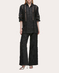 Solana Embroidered Linen Button-Up Shirt