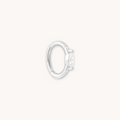 Solid White Gold Marquise Rook Hoop