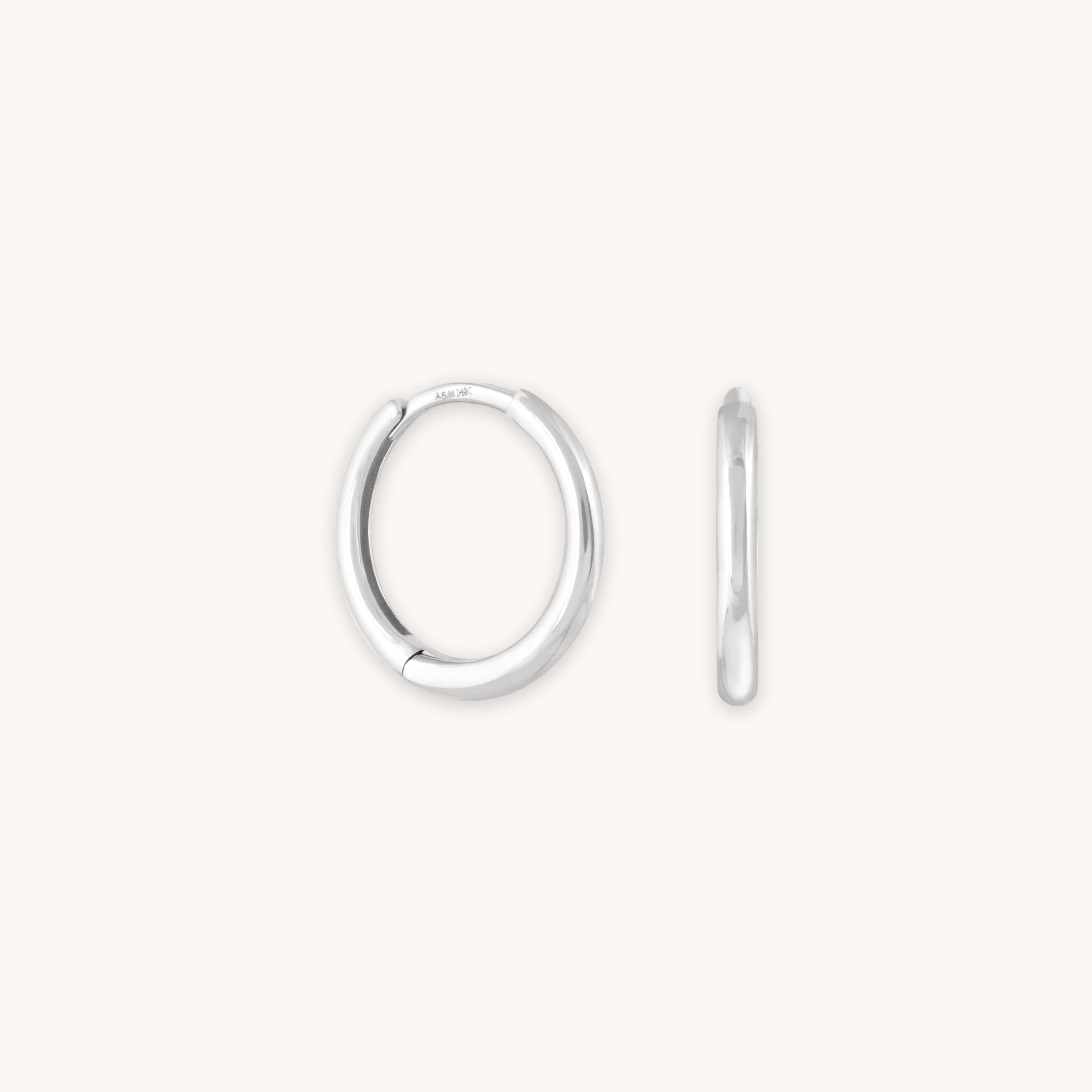 Simple Hoops in Solid White Gold