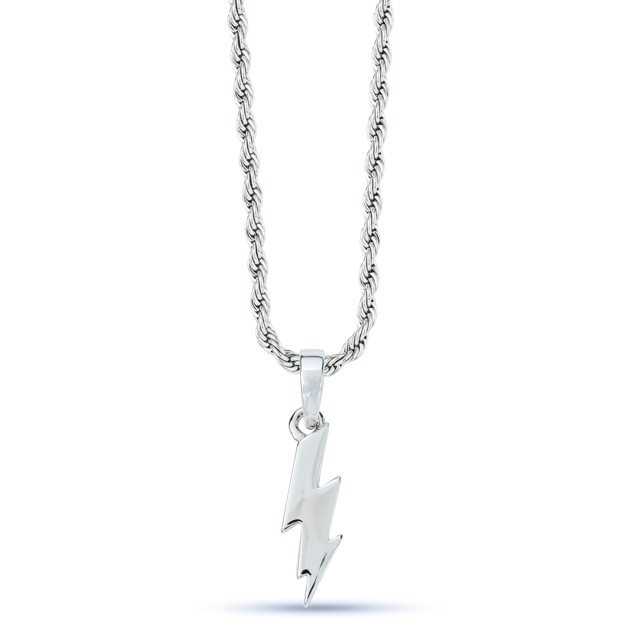 Bolt Micro Pendant in Solid White Gold