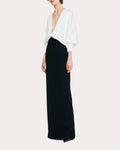 High-Waisted Crepe Maxi Skirt