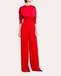 High-Waisted Wide-Leg Crepe Pants