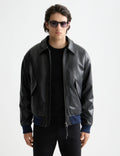 Faux leather puffer