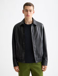 Boxy leather blouson