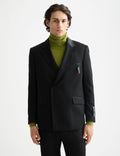 Festive double-breasted structured stripe relaxed fit blazer