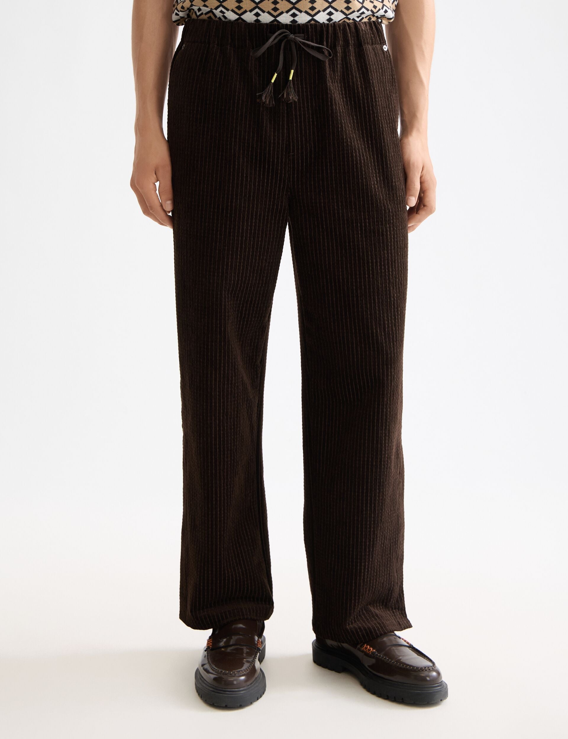 Jacquard cotton-blend corduroy relaxed fit jogger