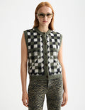 Fuzzy jacquard spencer