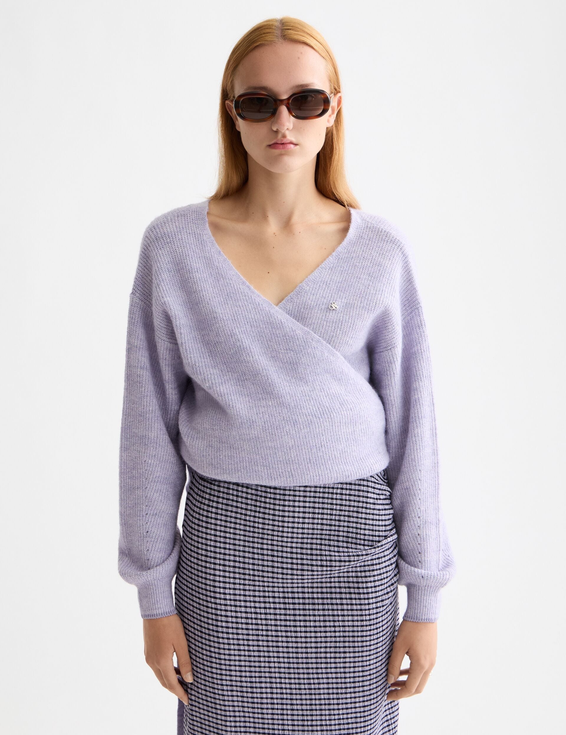 Fuzzy wrap cardigan