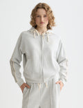 Zip through interlock hoodie