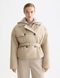 Lightweight padded poplin trench
