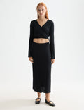 Rib knitted wrap dress