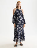 Fil coupe open shoulder maxi dress