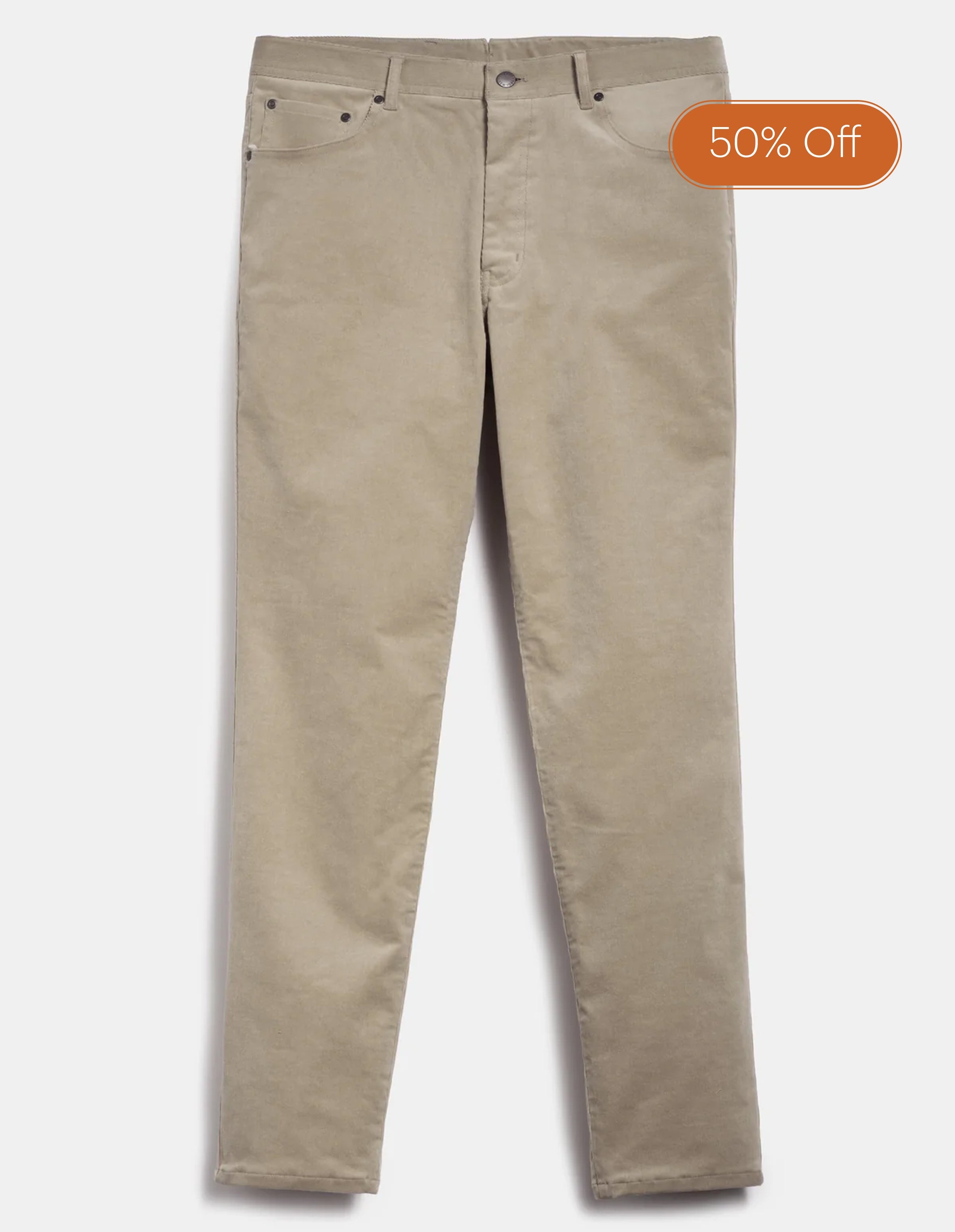 Stretch Corduroy Five Pocket -  Mini Ribbed Tan