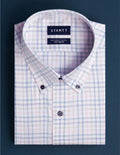 Stretch Rosewater Sage and Navy Twill