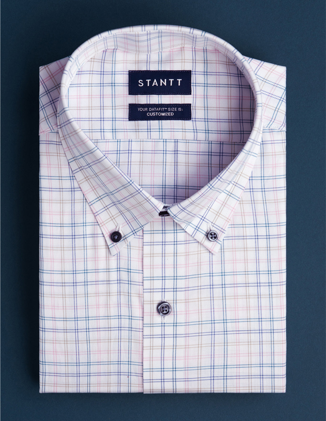 Stretch Rosewater Sage and Navy Twill