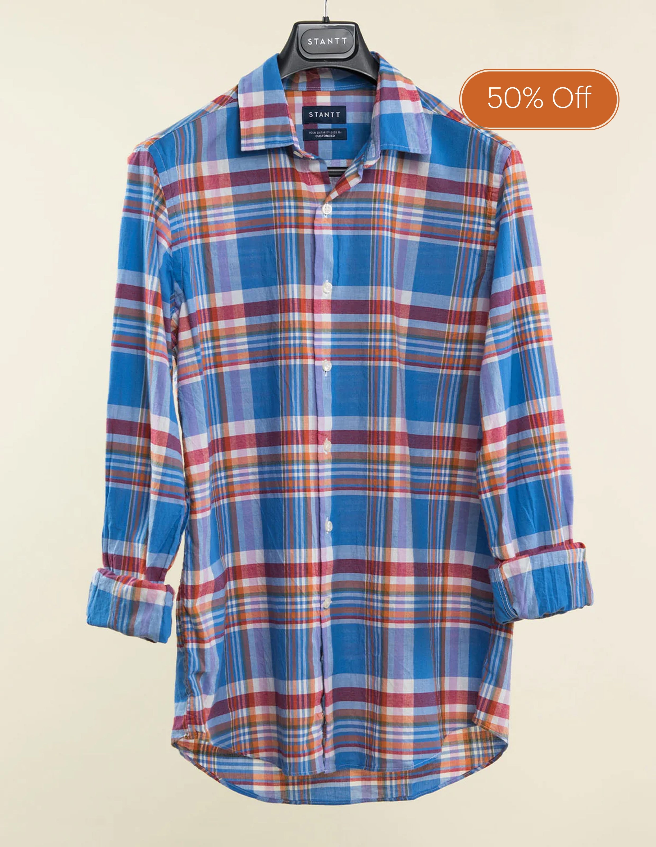 Summer Blue And Orange Madras