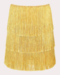 Sunlight Silk Fringe Tiered Mini Skirt