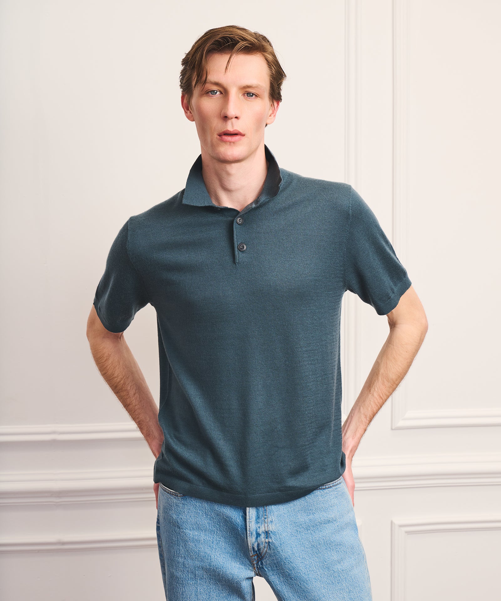 Super Fine Cashmere Short Sleeve Polo