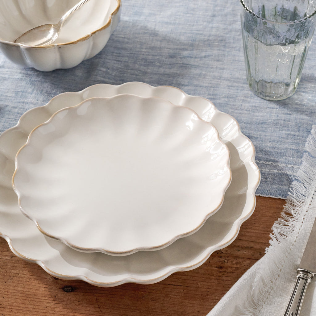 Cream Scalloped 3-Piece Place Setting