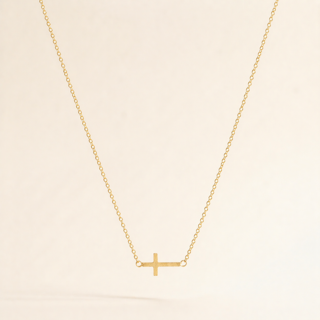 Faith Sideways Cross Necklace