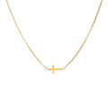 Faith Sideways Cross Necklace