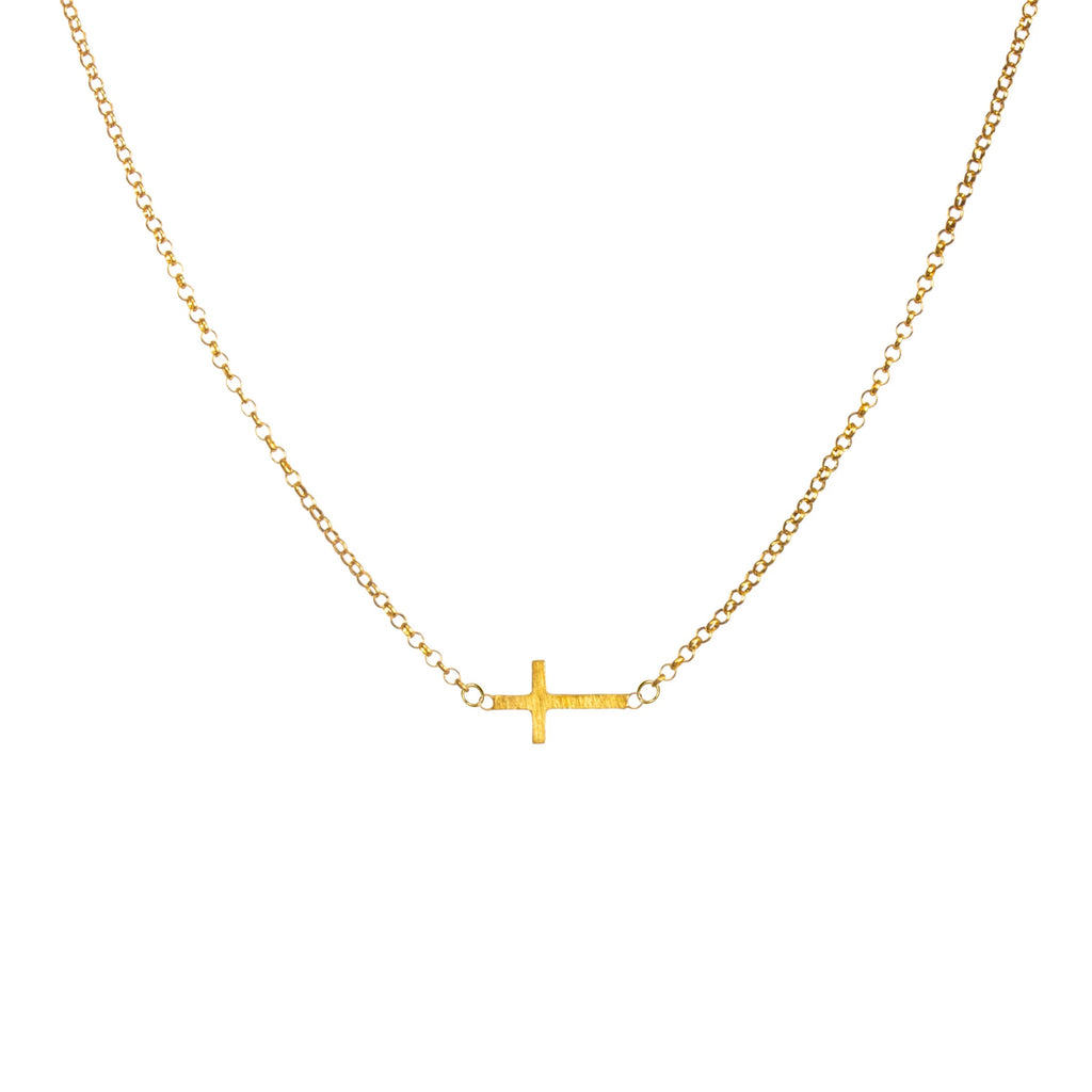 Faith Sideways Cross Necklace