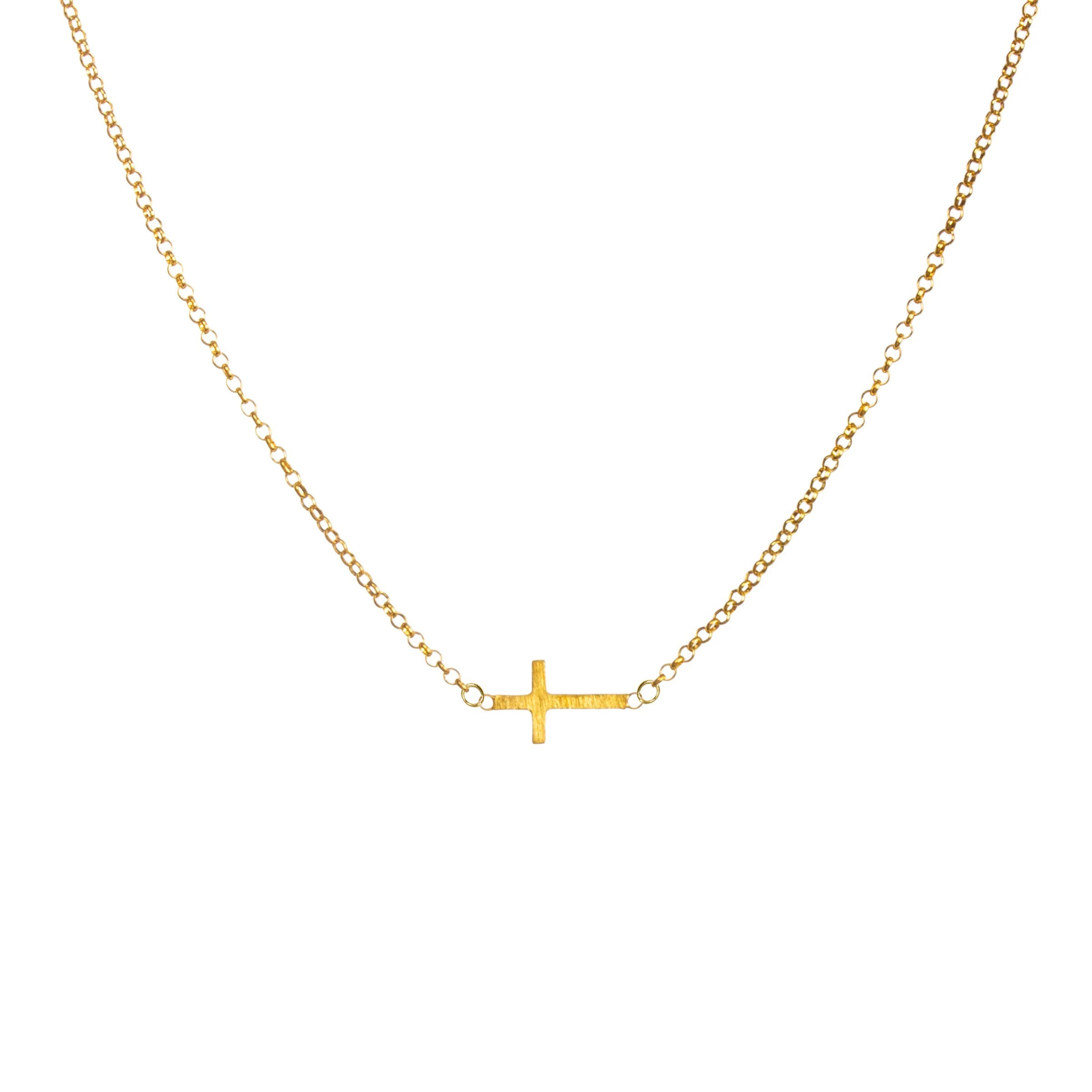 Faith Sideways Cross Necklace