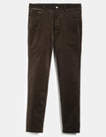 Stretch Corduroy Five Pocket  - Mini Ribbed Brown