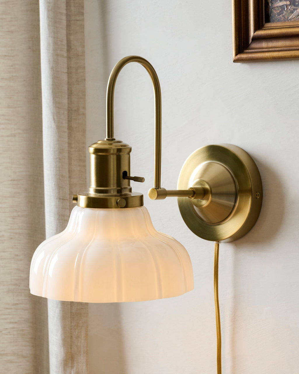 Polly Milk Glass Plug-in Sconce
