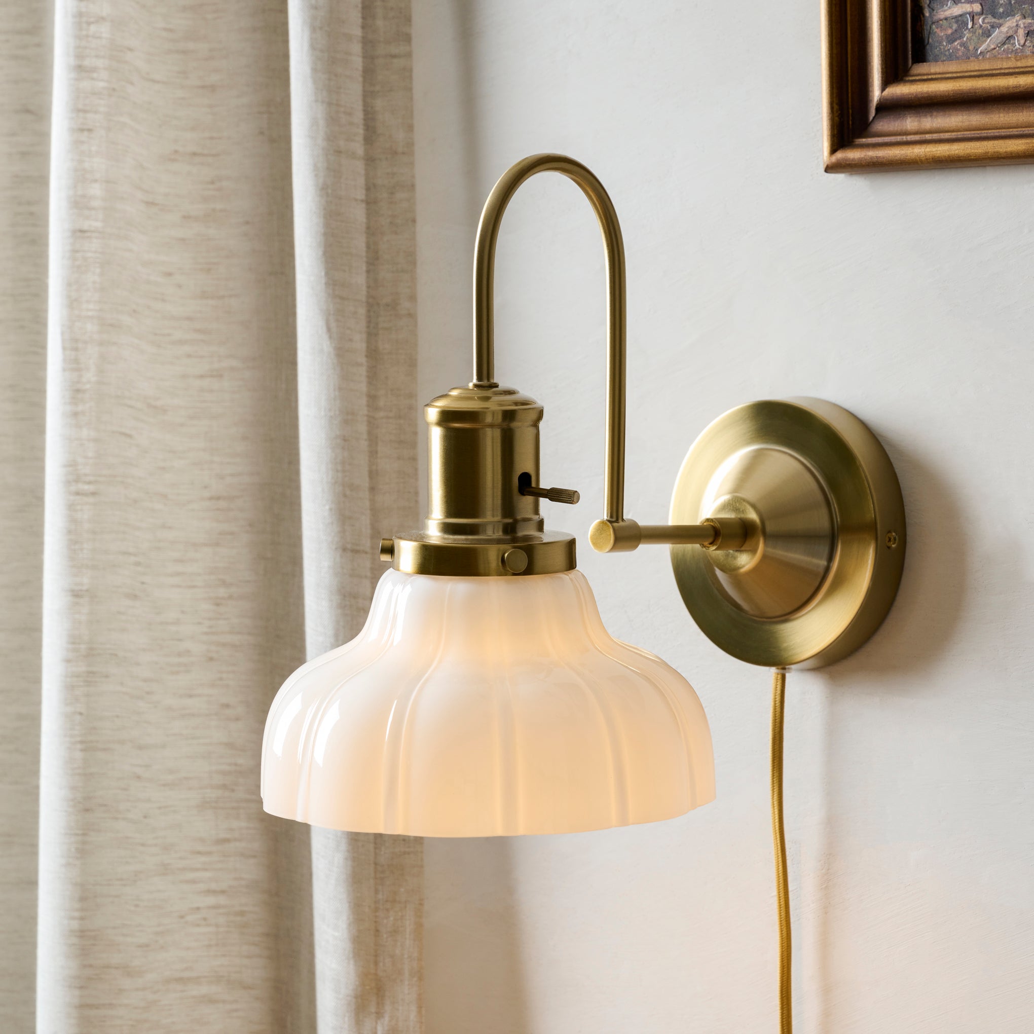 Polly Milk Glass Plug-in Sconce