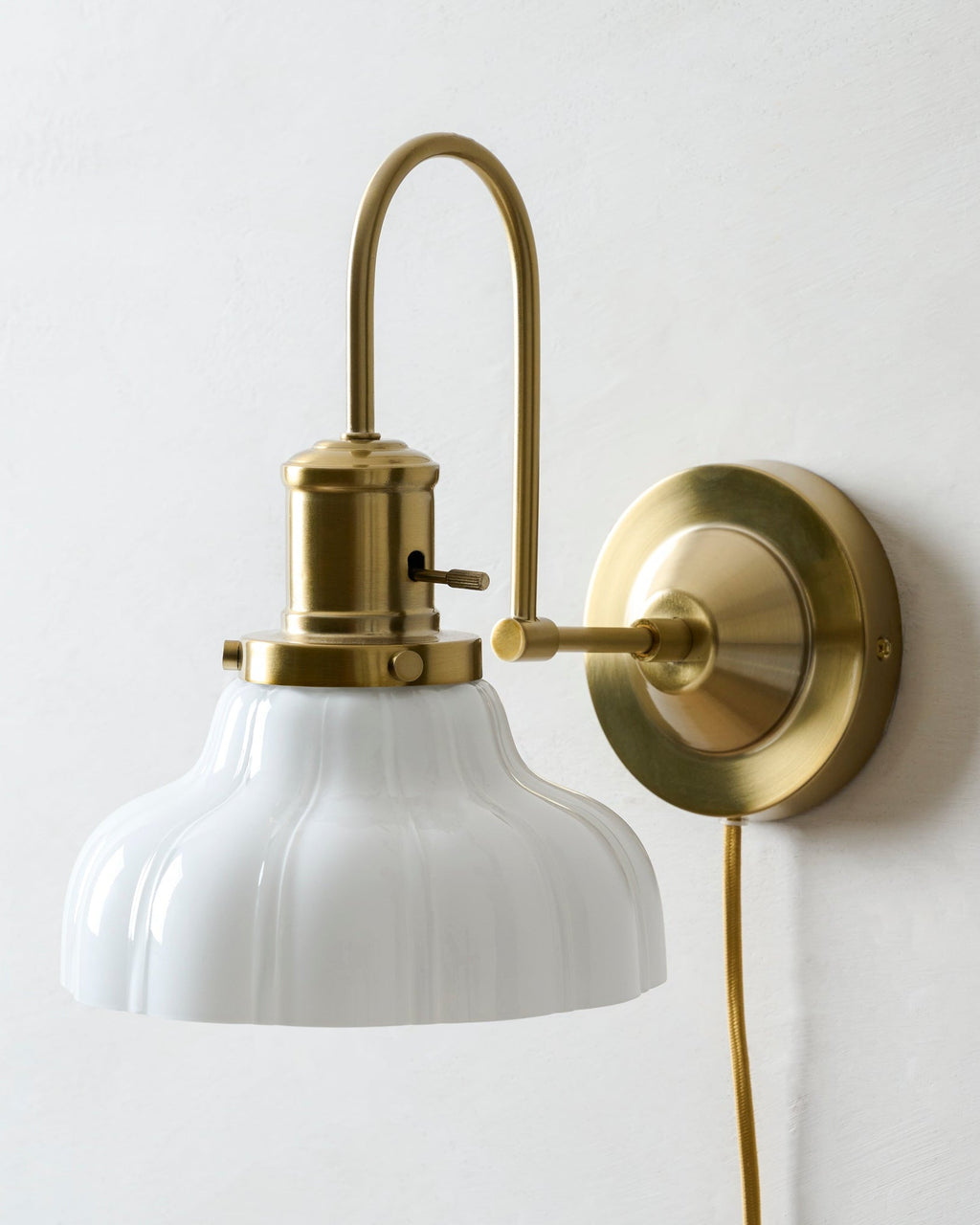 Polly Milk Glass Plug-in Sconce