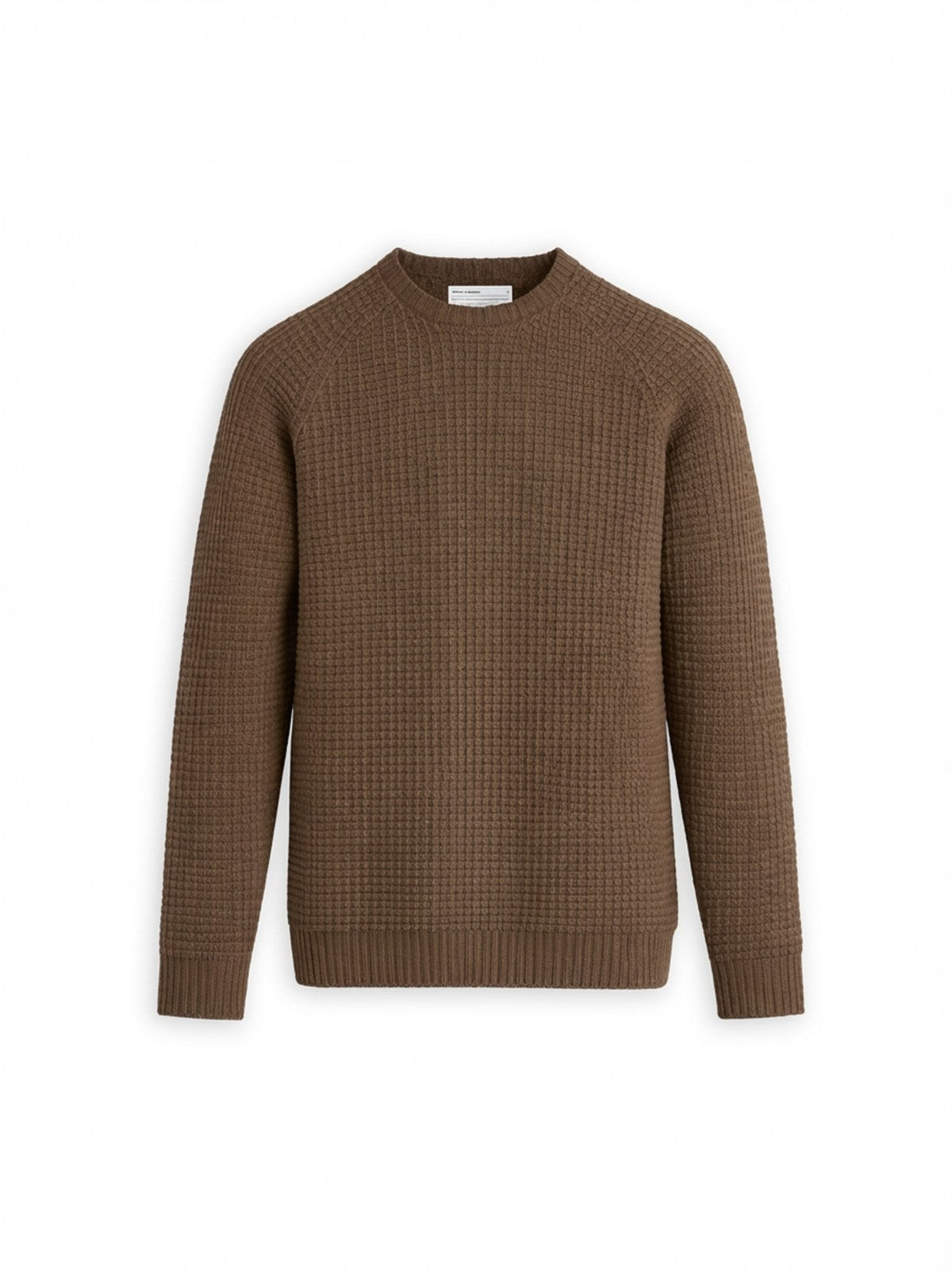 Men's Travel Merino Lightweight Waffle Crewneck - Camel
